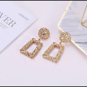 Chunky Gold Holiday Drop Earrings